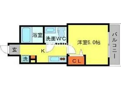 SERENITE北浜(1K/11階)の間取り写真