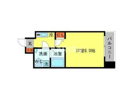 SERENITE北浜(1K/12階)の間取り写真