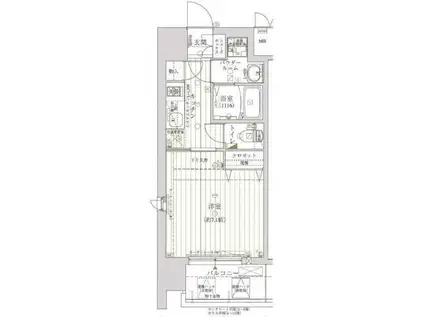 レジュールアッシュ京橋ファーストステージ(1K/3階)の間取り写真