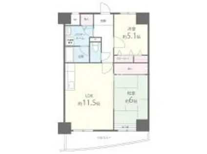 ベルフォーレ(2LDK/8階)の間取り写真