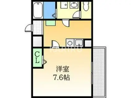 ルーセント森ノ宮(1K/6階)の間取り写真