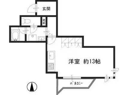 ディナスタビル(ワンルーム/6階)の間取り写真