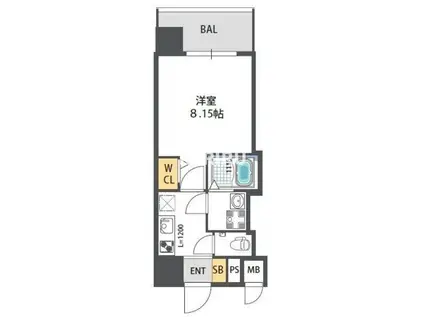 ウエンズ勝山(1K/7階)の間取り写真