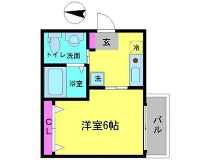 ウィンズコート清水(1K/1階)の間取り写真