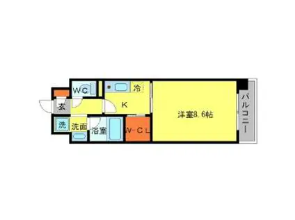 JEUNEK(1K/2階)の間取り写真