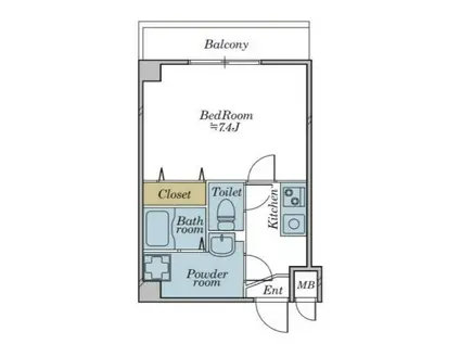 アレーズ南通(1K/2階)の間取り写真
