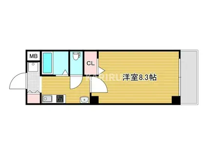 ベリーウェル都島(1K/3階)の間取り写真