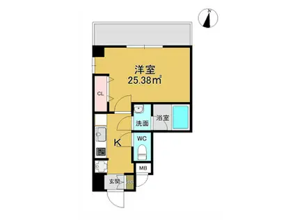 PARK CUBE(1K/6階)の間取り写真