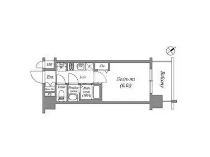 アドバンス大阪クラージュ(1K/2階)の間取り写真