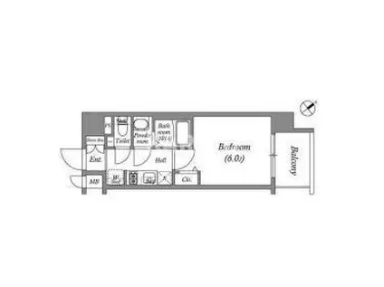 アドバンス大阪クラージュ(1K/2階)の間取り写真