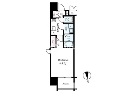 レジュールアッシュ都島(1K/2階)の間取り写真