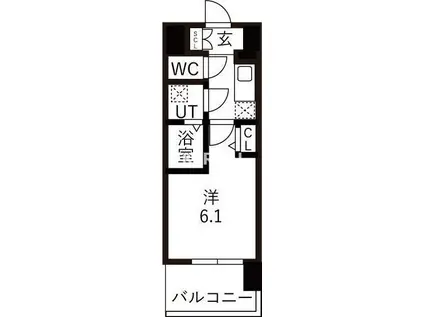 エスリードレジデンス玉造ザ・イースト(1K/4階)の間取り写真