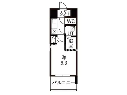 エスリードレジデンス玉造ザ・イースト(1K/7階)の間取り写真