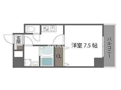 CANAL天満橋(1K/4階)の間取り写真