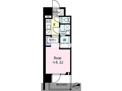 エスリード ザ・フォルテス大阪(1K/14階)の間取り写真