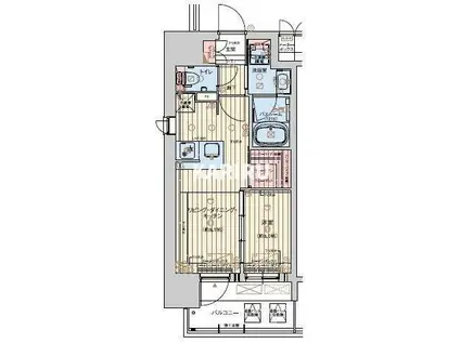 レオンヴァリエ長堀通(1LDK/9階)の間取り写真