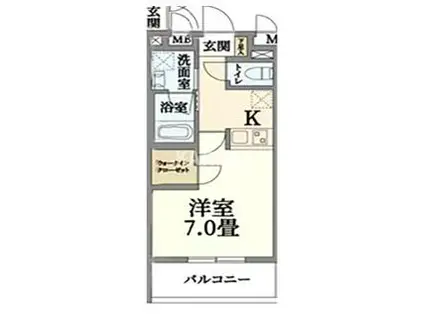 ウェルスクエア都島(1K/3階)の間取り写真