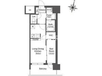 コンフォリア・リヴ京橋(1LDK/5階)の間取り写真