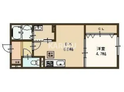 アーブル ヴィラージュ(1DK/1階)の間取り写真