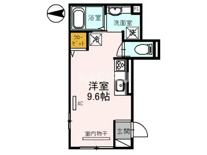 ダイヤモンドフジ鶴橋 ゴールド(ワンルーム/1階)の間取り写真