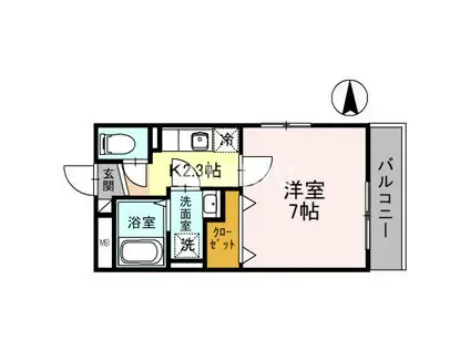 トレーデ(1K/3階)の間取り写真