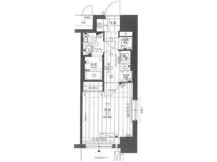 レジュールアッシュ大阪城NORD(1K/9階)の間取り写真
