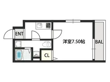 ドゥエリング千林商店街(1K/3階)の間取り写真