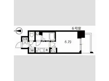 セオリー大阪城サウスゲート(1K/9階)の間取り写真