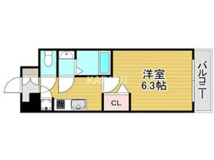 エスリード京橋グランツ(1K/10階)の間取り写真