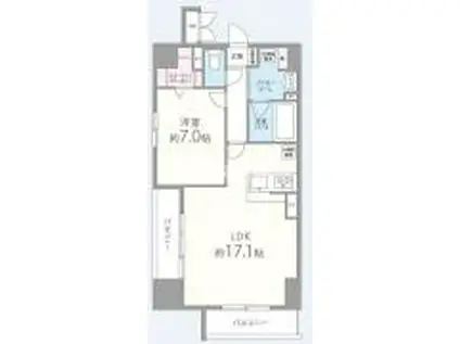 ラフィーネレジデンス(1LDK/2階)の間取り写真