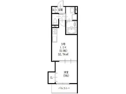 ピレーネ諸口(1LDK/1階)の間取り写真