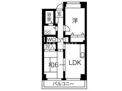 レーゼン・ハイム(2LDK/6階)の間取り写真