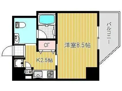 アクエルド緑地公園(1K/8階)の間取り写真