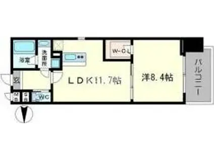 ラクラス長堀橋(1LDK/7階)の間取り写真