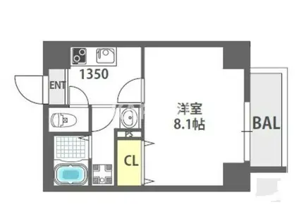 ETC天神橋(1K/3階)の間取り写真