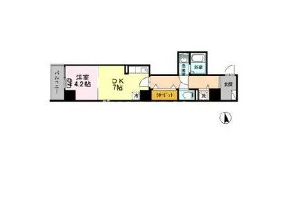 COZY上汐(1DK/3階)の間取り写真