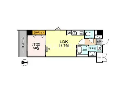 プリモアネッソ(1LDK/4階)の間取り写真