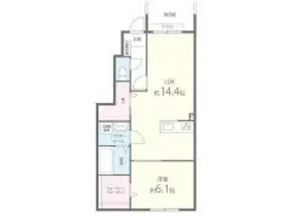 エルシェ鶴見(1LDK/1階)の間取り写真