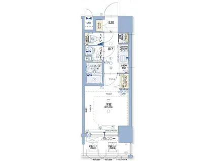 グランカリテ大阪城イースト(1K/12階)の間取り写真