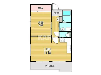 カーレンベルグ(1LDK/5階)の間取り写真