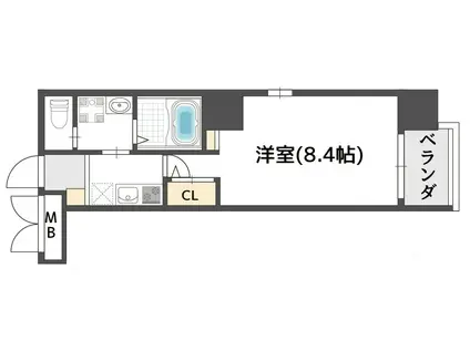 ウエンズ大阪城北(1K/5階)の間取り写真