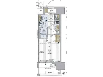 レジュールアッシュOSAKA新深江(1K/6階)の間取り写真