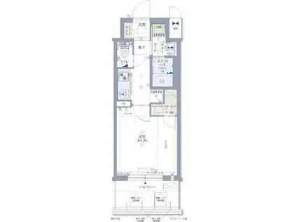 ジアコスモ京橋アクア(1K/2階)の間取り写真