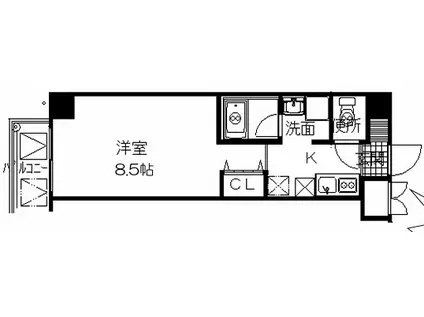イーストクレセント(1K/2階)の間取り写真