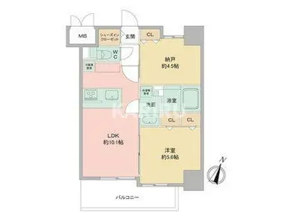 LOUIS RESIDENCE弁天町(1SLDK/2階)の間取り写真