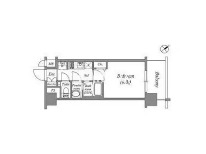 アドバンス大阪クラージュ(1K/7階)の間取り写真
