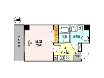 アヴェルラ都島(1K/3階)の間取り写真