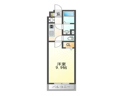 シャルマンドミール(1K/3階)の間取り写真