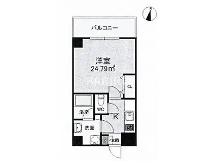 PARK CUBE(1K/3階)の間取り写真