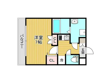 ファビラスコート巽東(1K/5階)の間取り写真